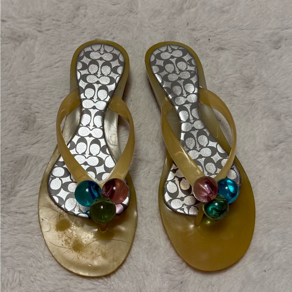 Coach Madlena Jelly Sandals with Silver and Multicolor Accents - Picture 2 of 6